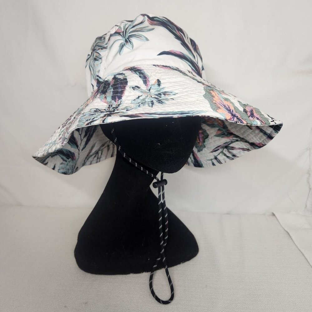 O'neill Womens OS White Floral Sun Protection Wide Brim Hat